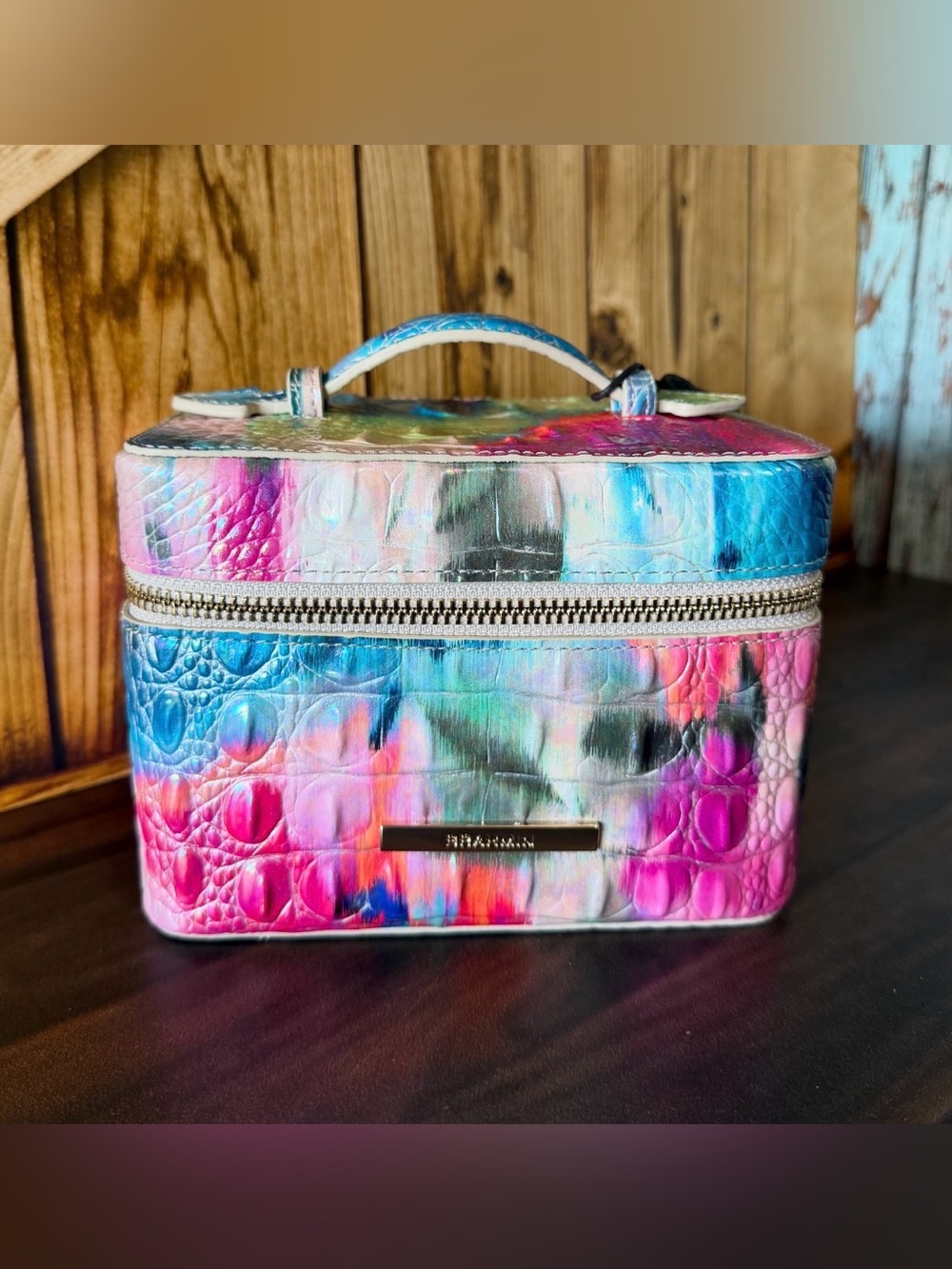 BRAHMIN SMALL CHARMAINE MELBOURNE Makeup Bag Leather IMPRESSION NWT FIRM $ - Picture 4 of 14